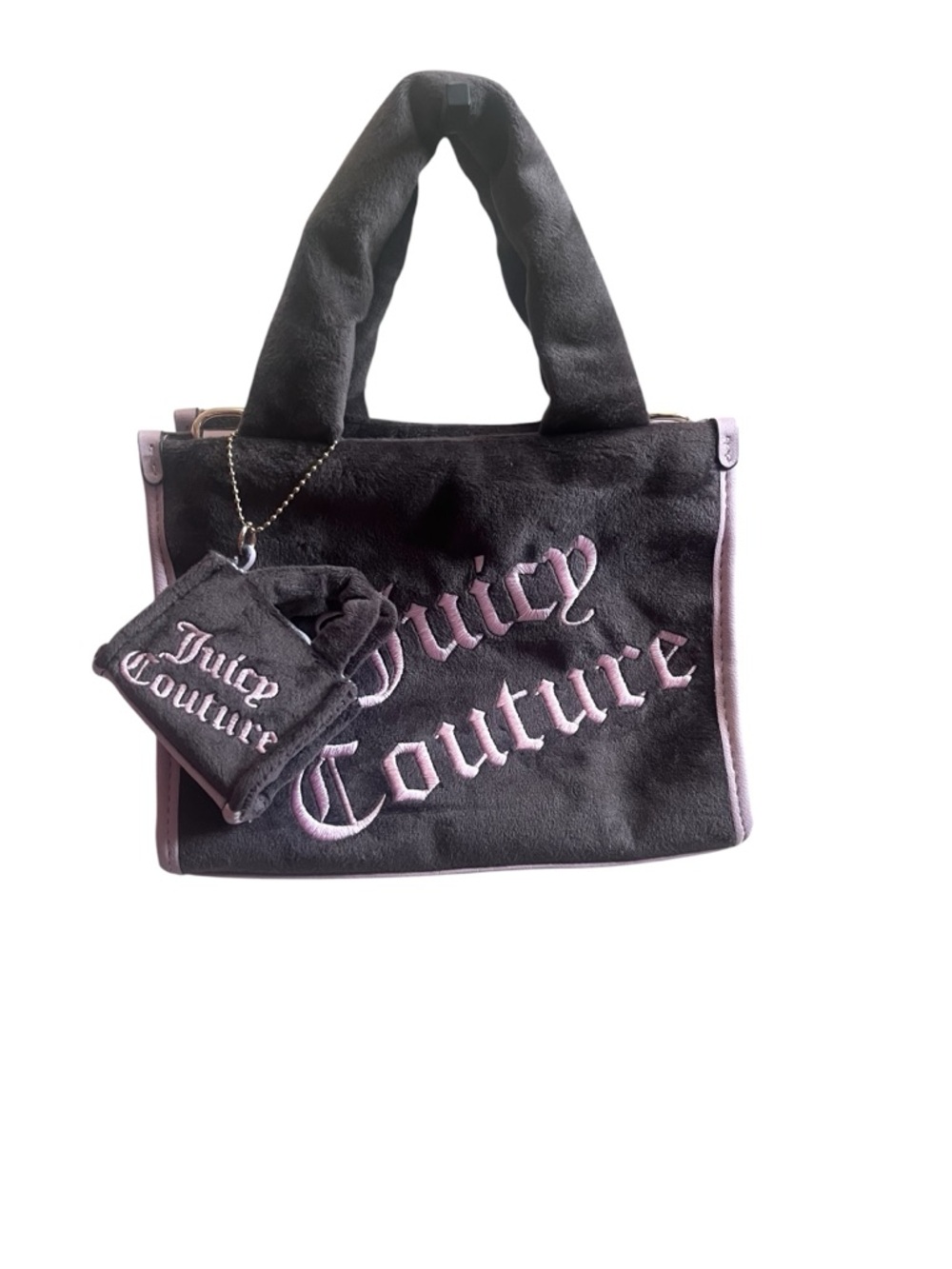 Juicy Couture Velour Mini Tote w/ Charm & Crossbody EUC
